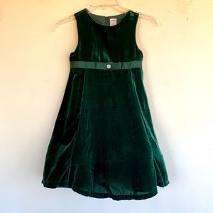 Gymboree Girls Green Velvet Jumper with Satin Ribbon Built-in CrinolineJewel